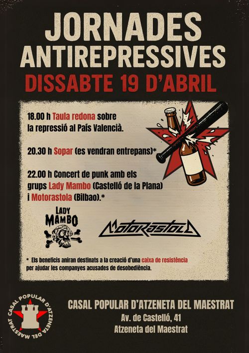 Jornades Antirepressives al Casal d'Atzeneta