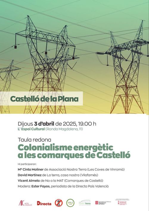 Taula redona Colonialisme energétic a les comarques de Castelló