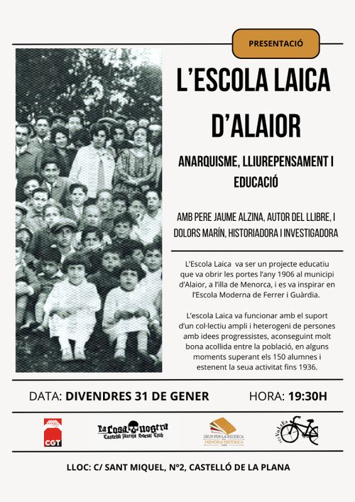 Presentació del llibre L'escola Laica d'Alaior