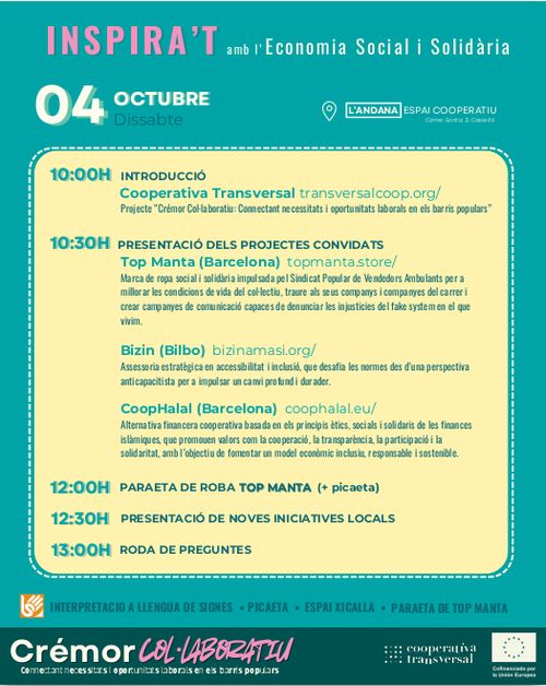 Inspira’t amb l’Economia Social i Solidà ria dissabte