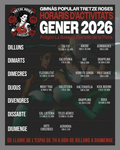 Horaris d'activitats Tretze Roses